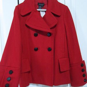 Venus red wool peacoat